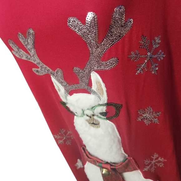 NWT United States Sweaters Furry Llama Long Sleeve Top  Size 2X - Picture 6 of 7